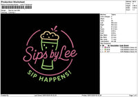 Sipstext Embroidery File 6 sizes