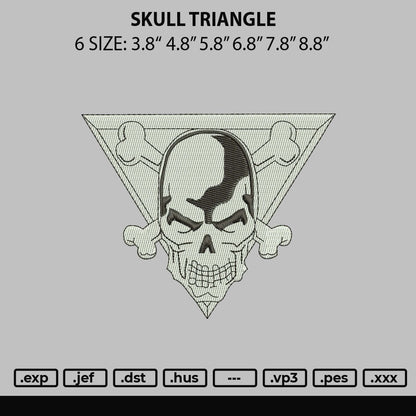 Skull Triangle Embroidery File 6 sizes