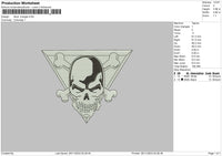 Skull Triangle Embroidery File 6 sizes