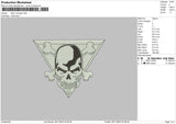 Skull Triangle Embroidery File 6 sizes