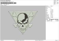 Skull Triangle Embroidery File 6 sizes