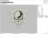 Skull Triangle Embroidery File 6 sizes