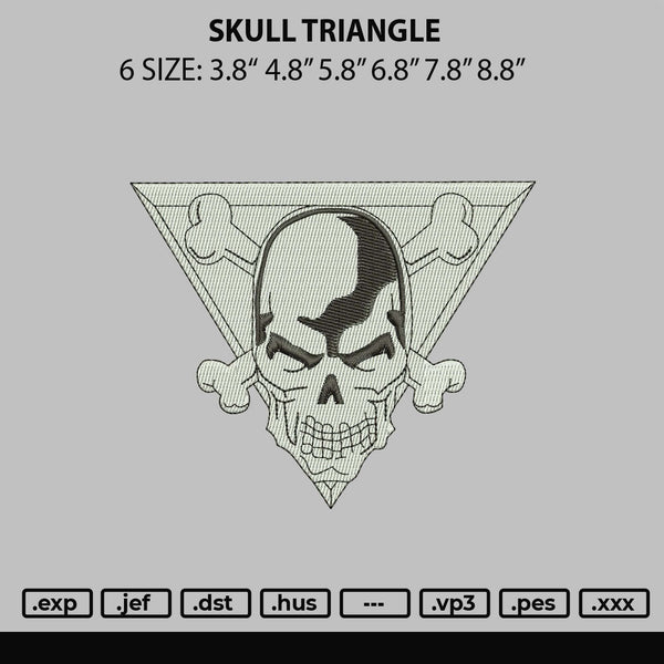 Skull Triangle Embroidery File 6 sizes