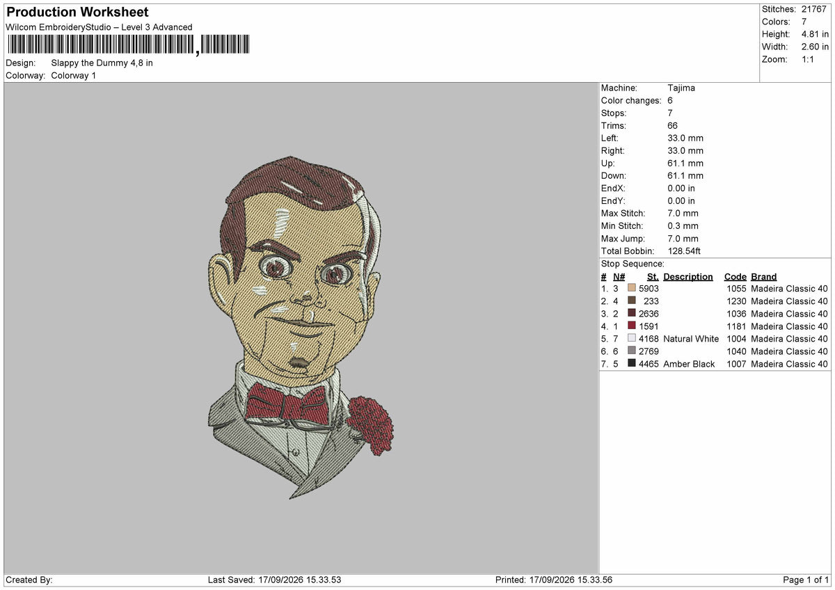 Slappy Embroidery Machine Design File 6 sizes
