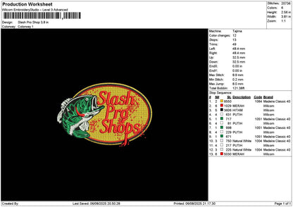 Slashtext Embroidery File 6 sizes