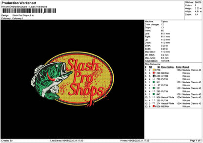 Slashtext Embroidery File 6 sizes