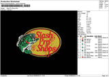 Slashtext Embroidery File 6 sizes