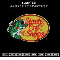 Slashtext Embroidery File 6 sizes
