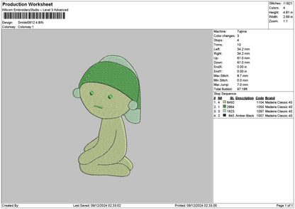 Flathuman 0912 Embroidery File 6 sizes