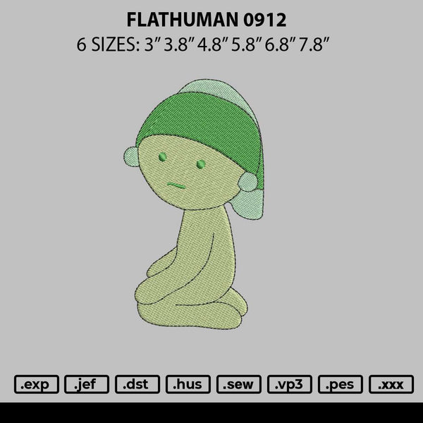 Flathuman 0912 Embroidery File 6 sizes