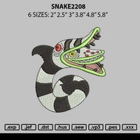 Snake 2208 Embroidery File 6 sizes