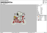 Snoopybicycle 01 Embroidery File 6 sizes