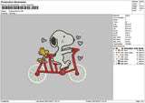 Snoopybicycle 01 Embroidery File 6 sizes