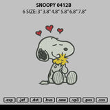 Snoopy 0412b Embroidery File 6 sizes