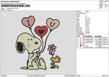 Snoopy Love 0402 Embroidery File 6 sizes