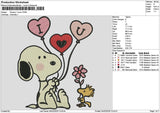 Snoopy Love 0402 Embroidery File 6 sizes
