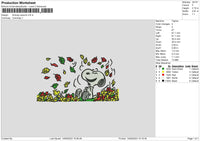 Snoopy Autumn Embroidery File 6 sizes