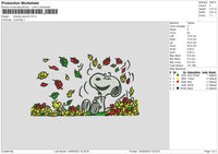 Snoopy Autumn Embroidery File 6 sizes