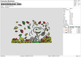 Snoopy Autumn Embroidery File 6 sizes