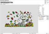 Snoopy Autumn Embroidery File 6 sizes