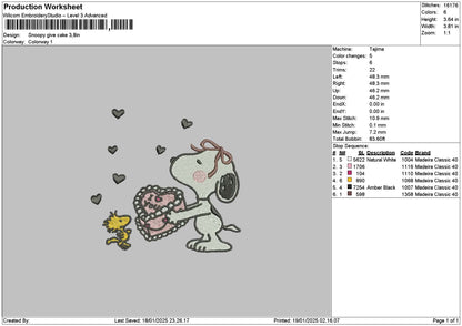 Snoopycake1901 Embroidery File 6 sizes