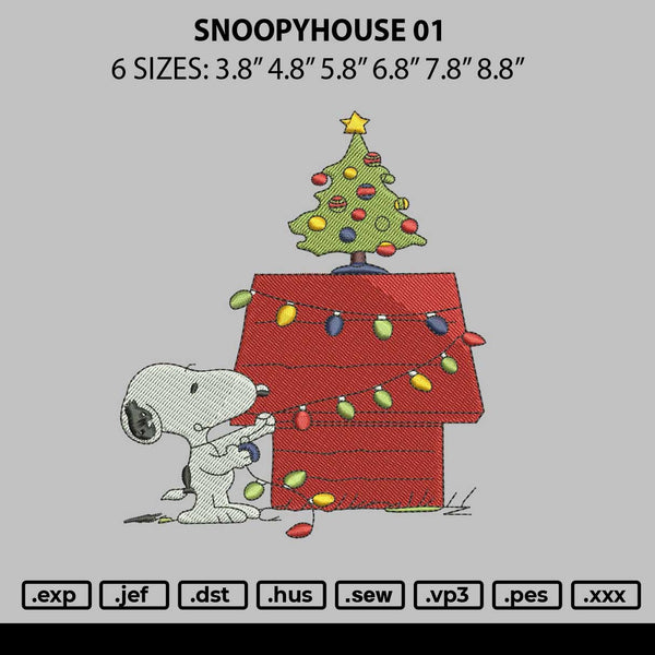 Snoopyhouse 01 Embroidery File 6 sizes