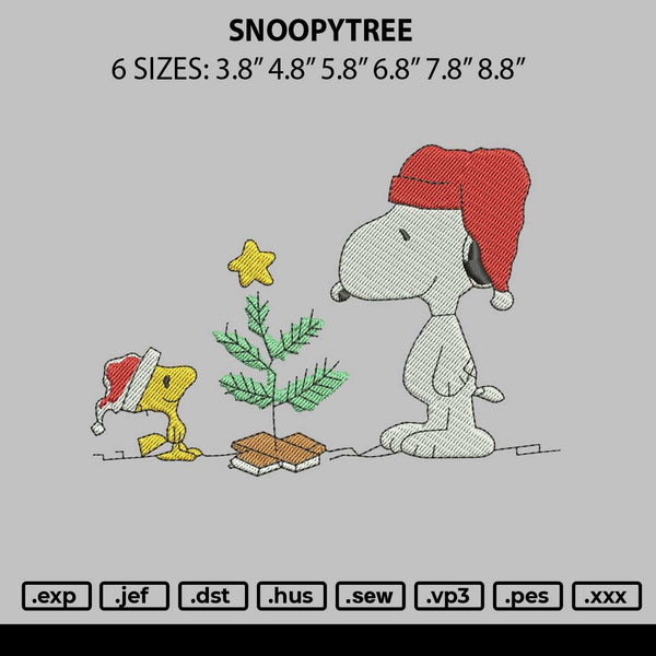 Snoopytree Embroidery File 6 sizes