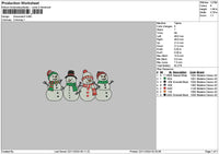 Snowman2211 Embroidery File 6 sizes