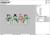 Snowman2211 Embroidery File 6 sizes