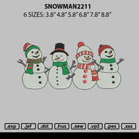 Snowman2211 Embroidery File 6 sizes