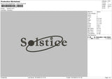 Solsticetext Embroidery File 6 sizes