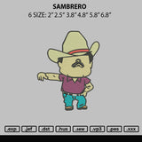 Sombrero Embroidery File 6 sizes