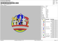 Sonic The Hedgedog Embroidery File 4 sizes