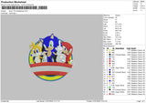 Sonic The Hedgedog Embroidery File 4 sizes