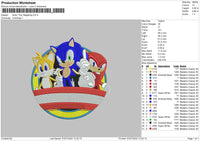 Sonic The Hedgedog Embroidery File 4 sizes