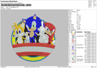 Sonic The Hedgedog Embroidery File 4 sizes