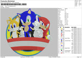 Sonic The Hedgedog Embroidery File 4 sizes