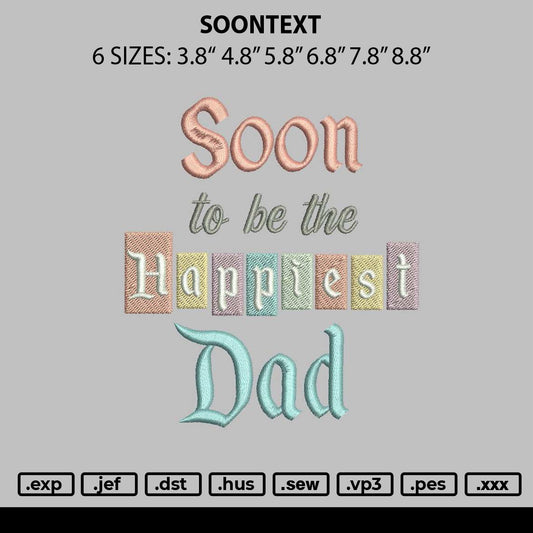 soontext Embroidery File 6 sizes
