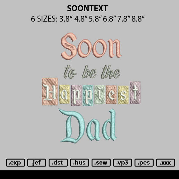 soontext Embroidery File 6 sizes
