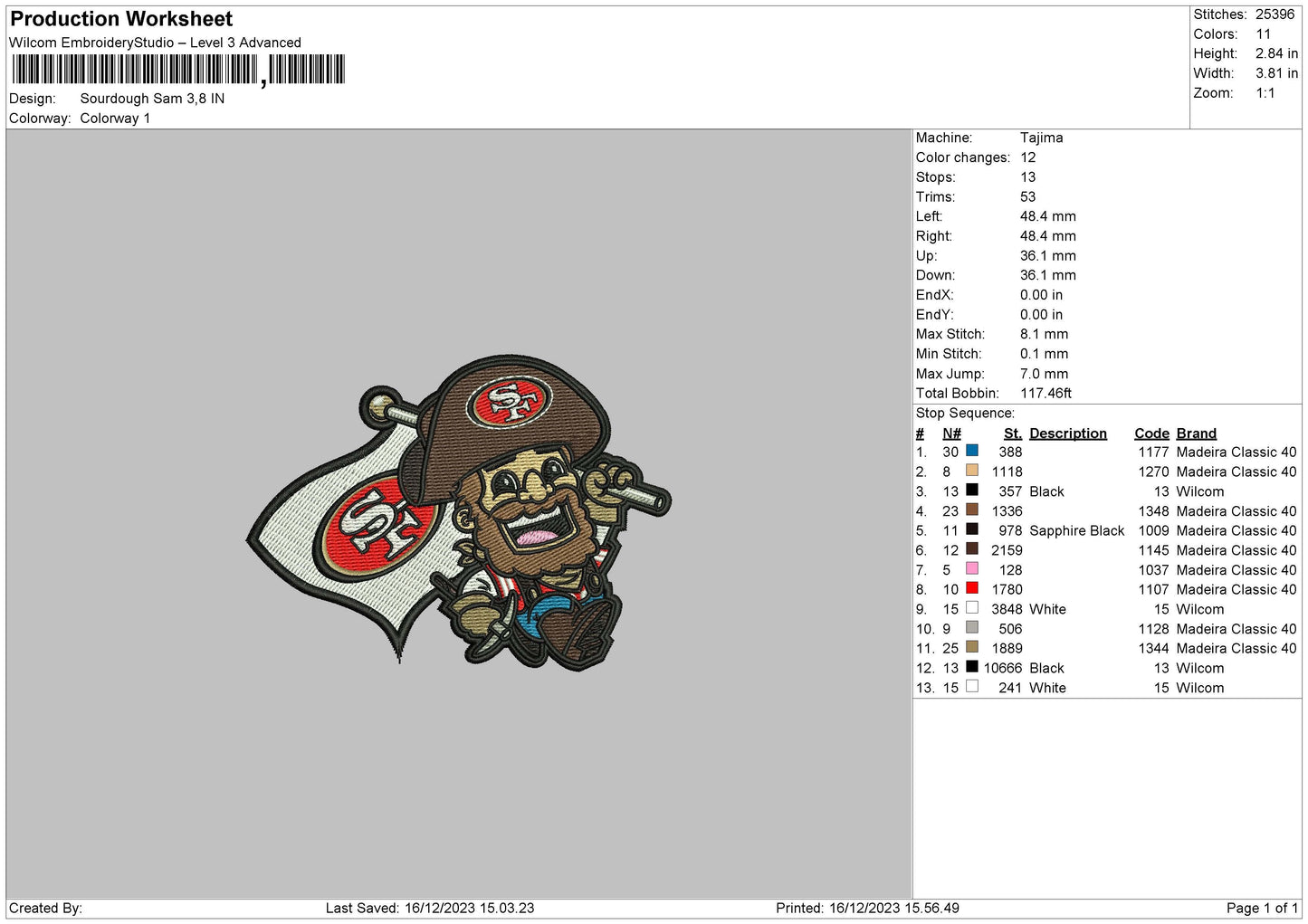 Pirate 1612 Embroidery File 6 sizes