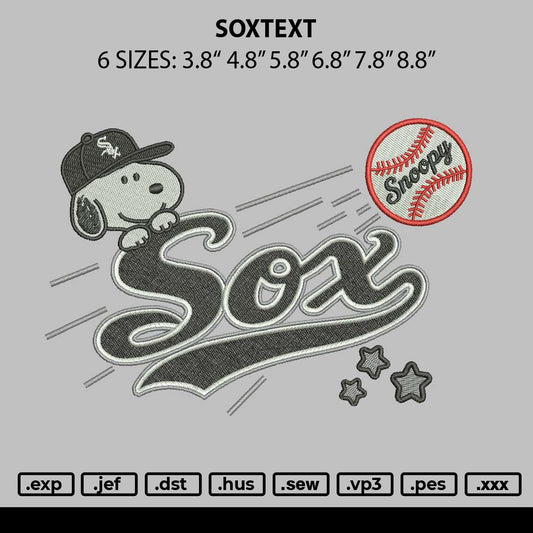 Soxtext Embroidery Machine Design File 6 sizes