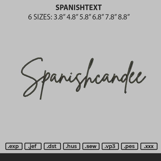 Spanishtext Embroidery File 6 sizes