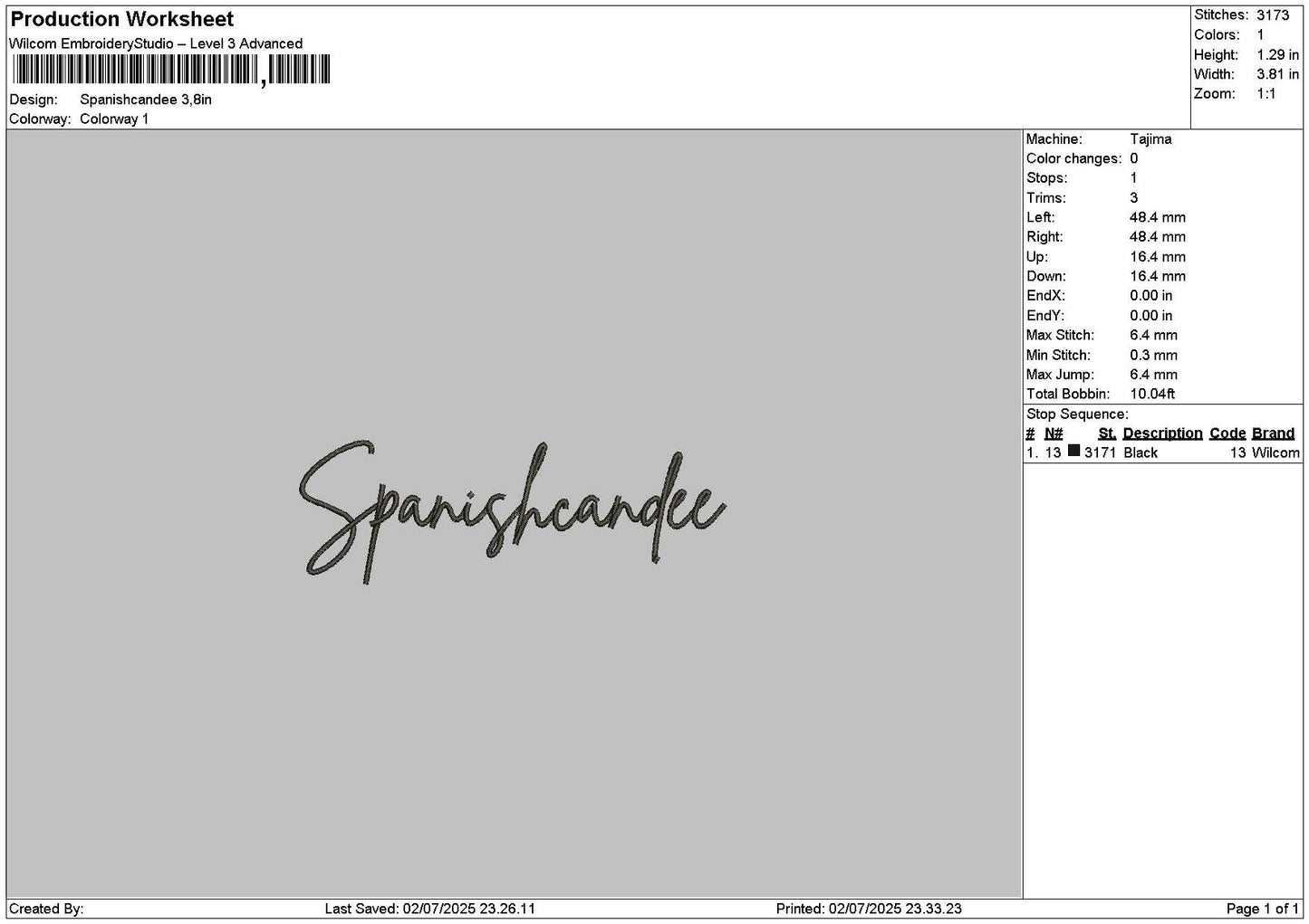 Spanishtext Embroidery File 6 sizes
