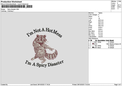 Spicytext 01 Embroidery File 6 sizes