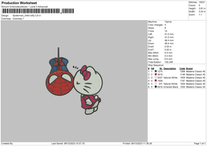 Spiderkitty 02 Embroidery File 6 sizes
