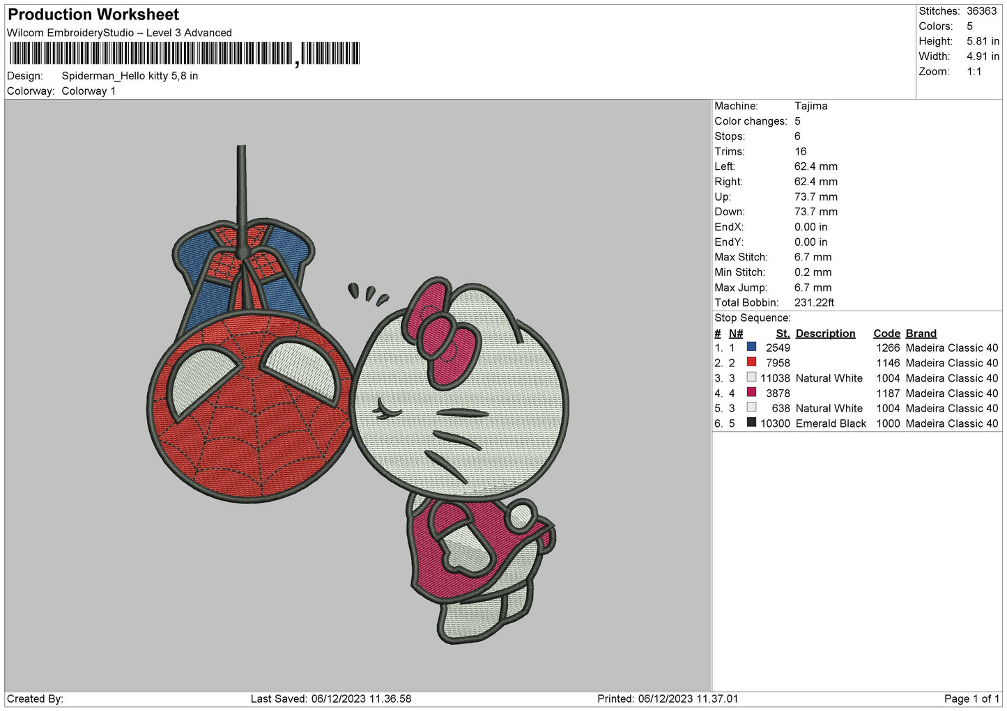 Spiderkitty 02 Embroidery File 6 sizes