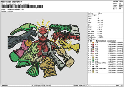 Spider 1404 Embroidery File 6 sizes