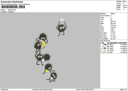 Black Ghosts Embroidery File 6 sizes