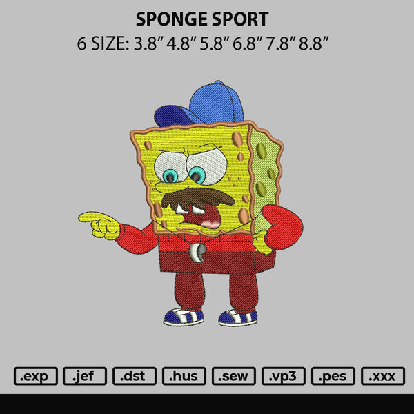 Sponge Sport Embroidery File 6 sizes