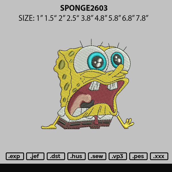 Sponge2603 Embroidery  File 6 sizes